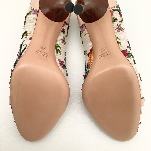 RARE GUCCI HORSE BIT BEADED EMBELLISHED HEELS - Picture 7 of 7